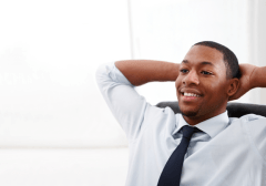 young male worker in tie